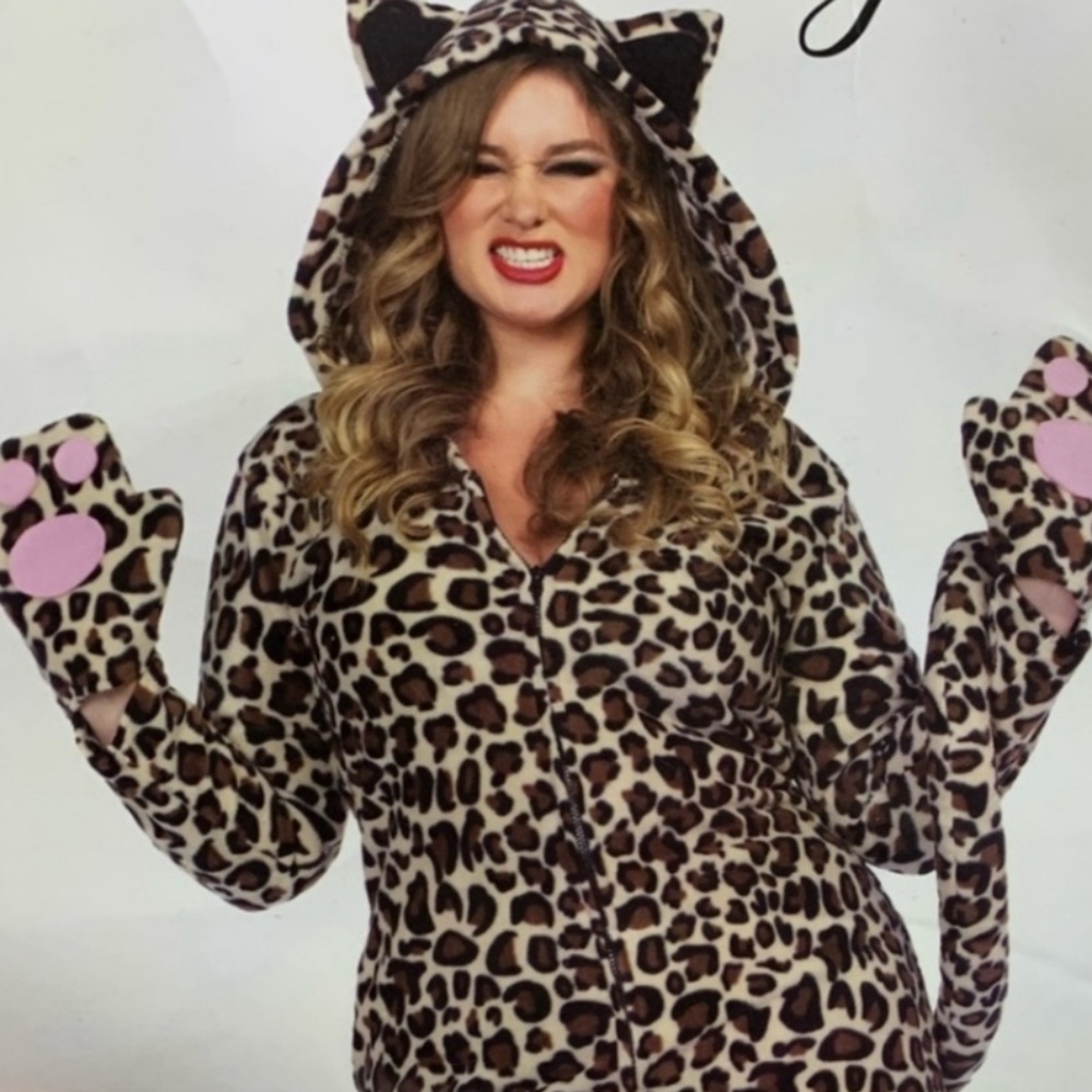 Leg Avenue Leopard Cat Costume Plus Size 1X 2X 3X 4X Fleece Halloween Torrid